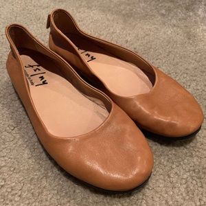 French Sole Sloop Ballet Flats - Tan Leather Sz 7